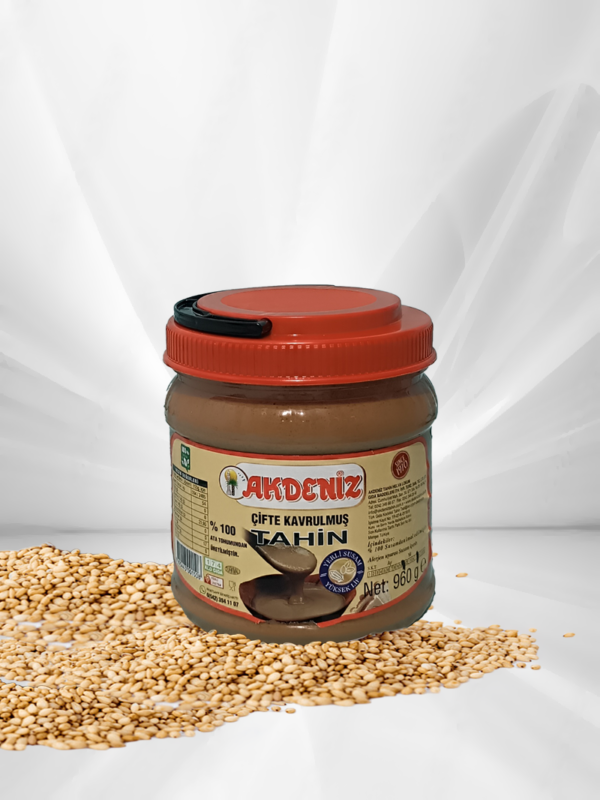 Akdeniz Çifte Kavrulmuş Tahin 960gr (Geniş Ağız)